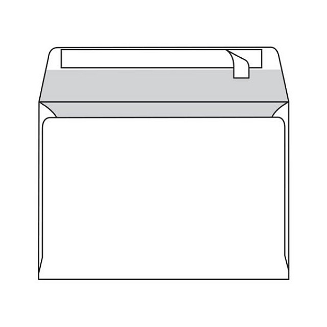 ENVELOP C6 +STRIP ZONDER VENSTER WIT/500
