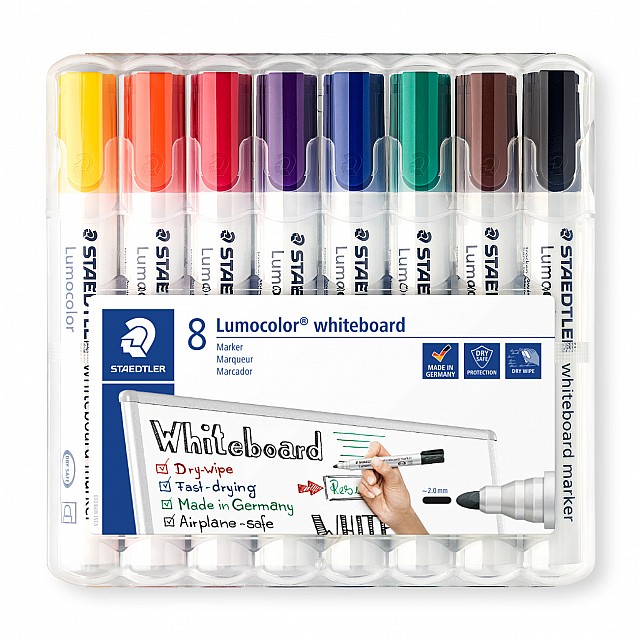STAEDTLER SET WITBORDSTIFTEN 8ST