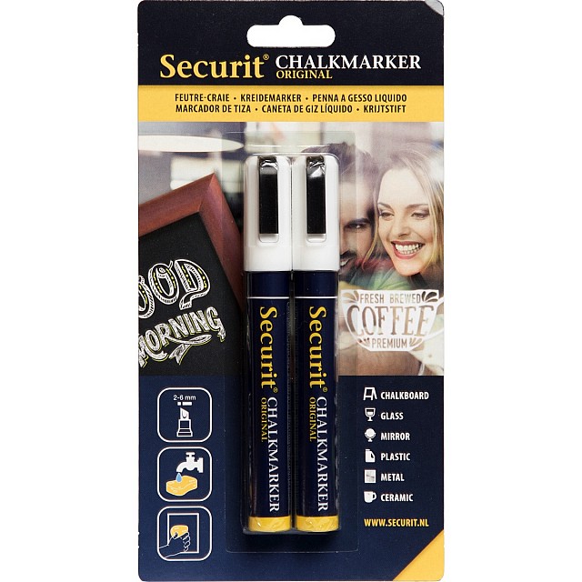 SEC KRIJTMARKER 2-6MM WIT SET 2ST
