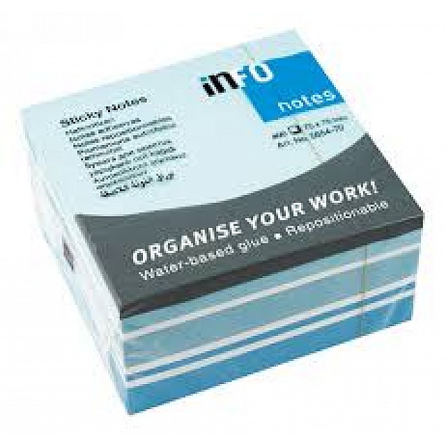 INFO NOTES 75X75 3tintenblauw 450vel