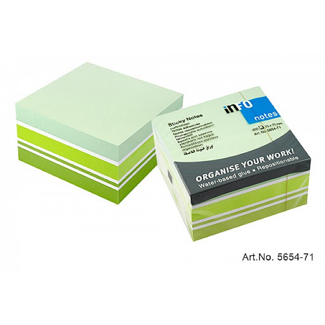 INFO NOTES 75X75 3tintengroen 450vel