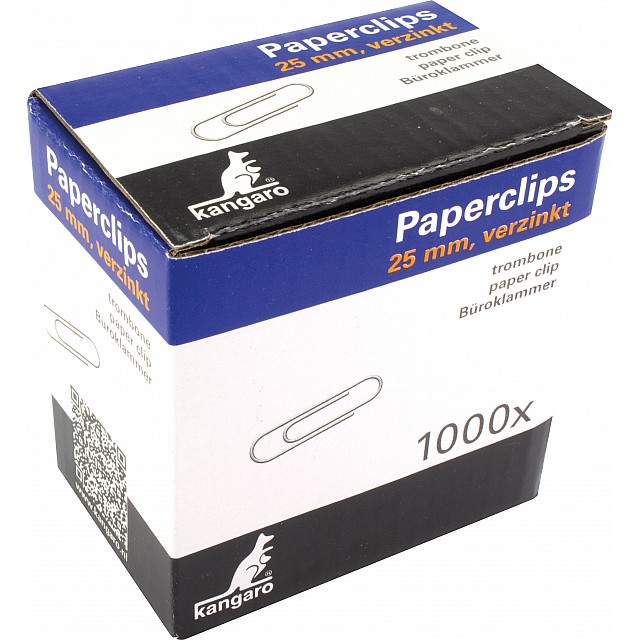 KANGARO PAPERCLIPS 25MM DS1000