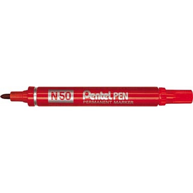 PENTEL N50 PERMANENT MARKER ROOD/12