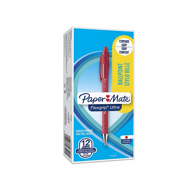 PAPERMATE balpen FLEXGRIP ULTRA 12ST ROOD MED