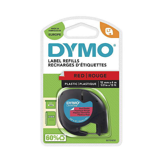 DYMO LETRATAG TAPE 91203 ROOD