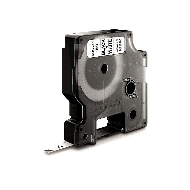DYMO TAPE 6MM 43613 ZWART/WIT