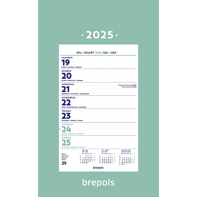 BREPOLS KALENDER WAND WEEK + RUGSCHILD
