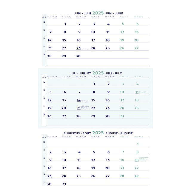 BREPOLS KALENDER 3 MAAND 30X60