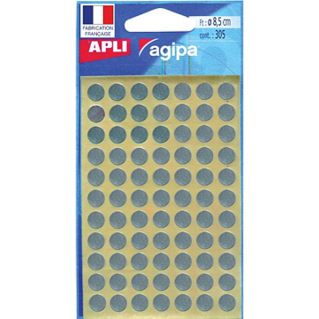 ETIKET ZILVER ROND 8MM 308ST