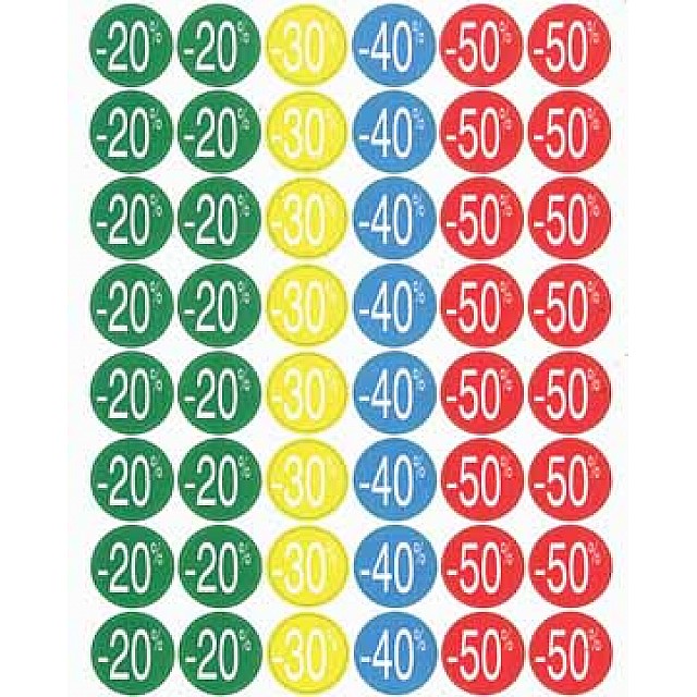 KORTINGLABEL 240X 20-50 ASS