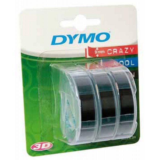 LETTERTAPE 9MMX3M ZWART BLS 3X