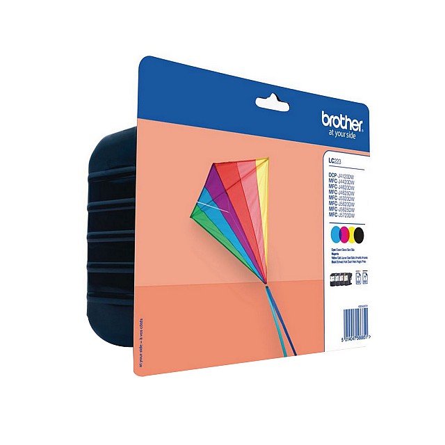 BROTHER LC-223 inktcartridge zwart en drie kleuren standard