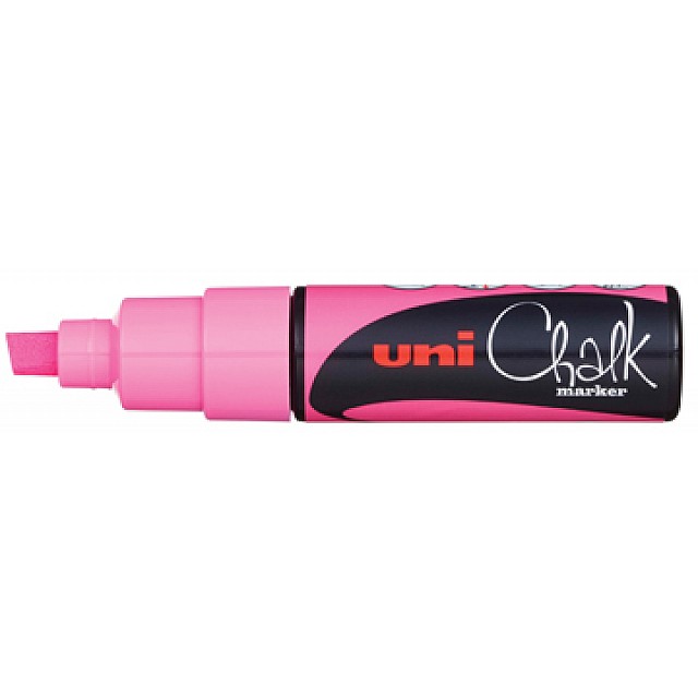 UNI KRIJTMARKER BREED ROZE FLUO