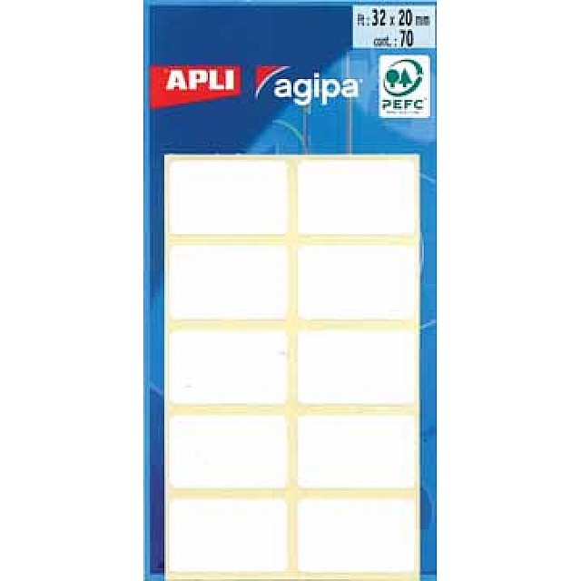 APLI ETIKETTEN 20X32MM WIT 70st BL