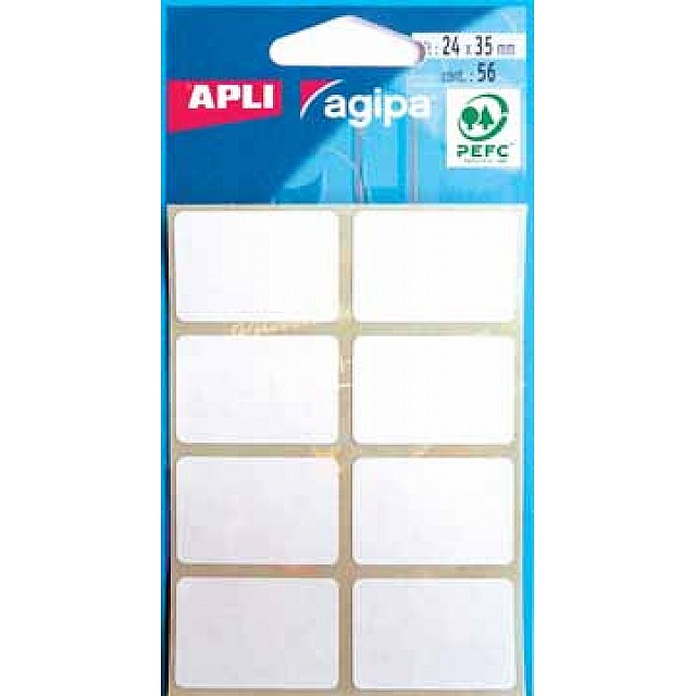 APLI ETIKETTEN 24X35MM WIT 56st BL