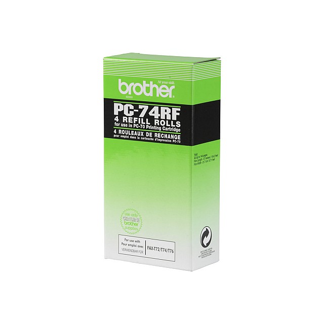 BROTHER PC-74RF lintpatroon zwart 144 paginas 4-pack