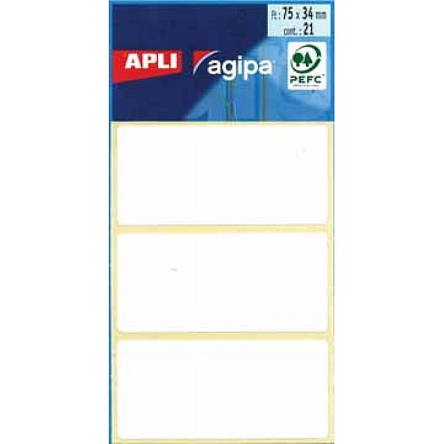 APLI ETIKETTEN 34X75MM WIT 21st BL
