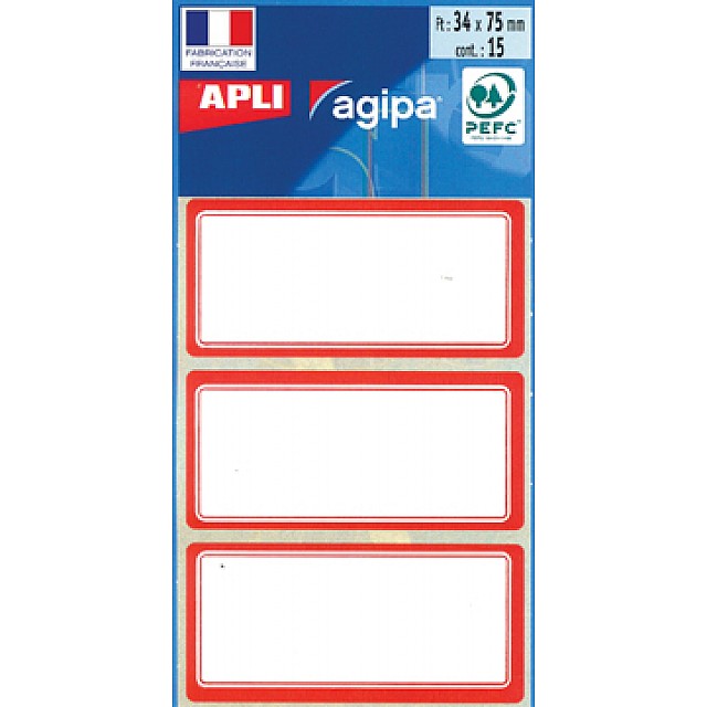 APLI SCHOOLETIKET 75X34 ROOD 24st BL