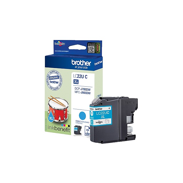 BROTHER LC22UC Inkt cartridge Cyaan, 1200 pagina s voor DCP-