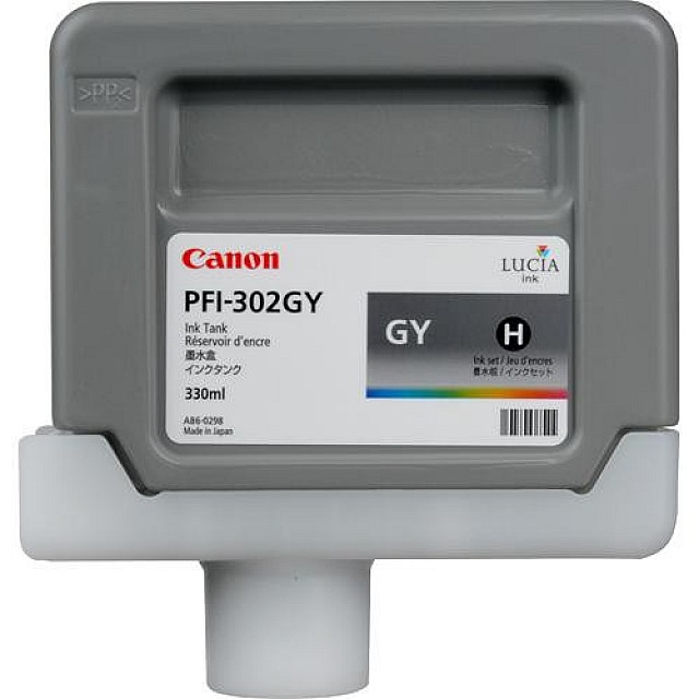 CANON PFI-302GY inktcartridge grijs standard capacity 330ml