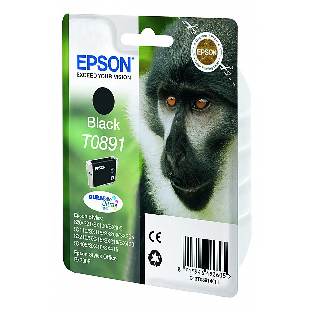 EPSON T0891 inktcartridge zwart standard capacity 5.8ml 1-pa
