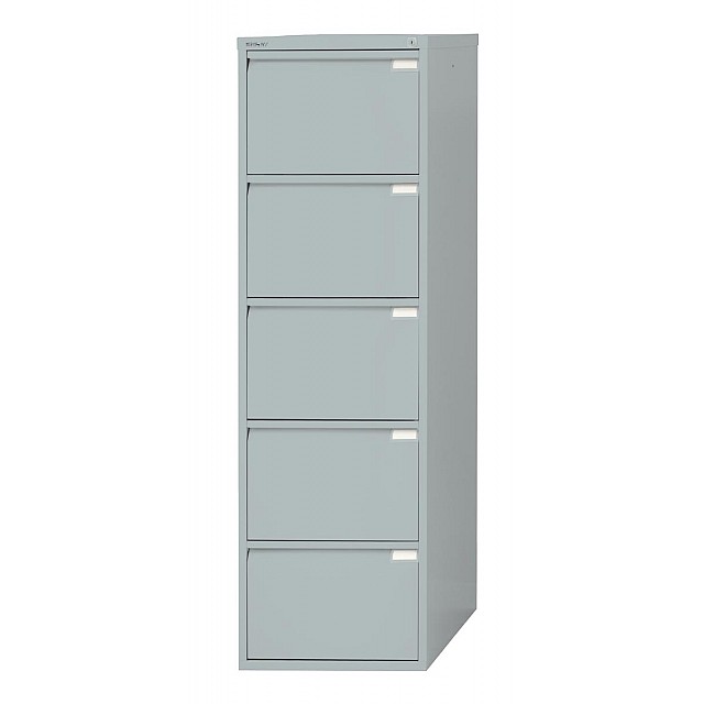 BISLEY HANGMAPPENKAST 5 LADEN ZILVER