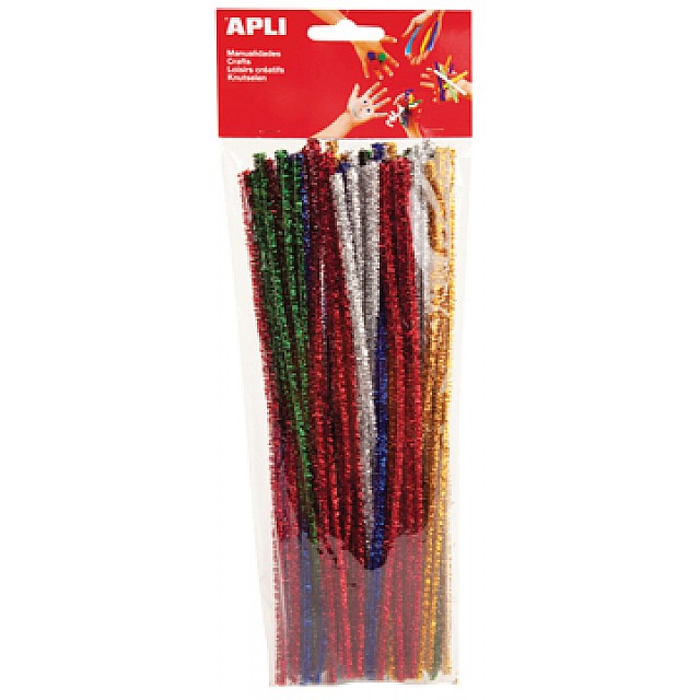 GLITTER CHENILLEDRAAD ASS 50ST