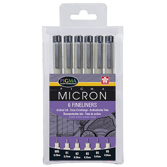 SET PIGMA MICRON 6 BLACK