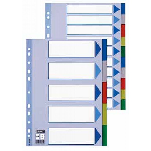 ESSELTE TABBLAD PP KLEUR 5 TABS