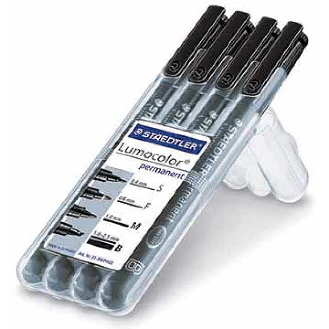 PERMANENT MARKER ZWART SET 4X