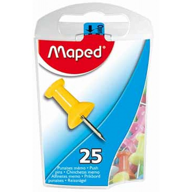 MAPED 25 PUSH PINS         BL