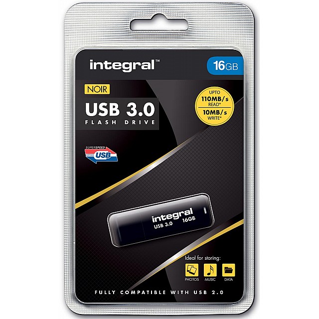 INTEGRAL USB 3.0 16GB ZWART