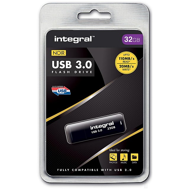 INTEGRAL USB 3.0 32GB ZWART