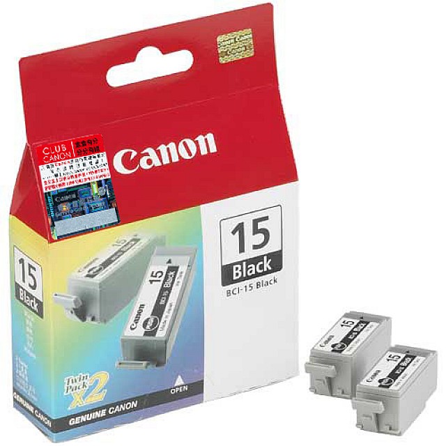 CANON BCI-15BK inktcartridge zwart standard capacity 2 x 5.3
