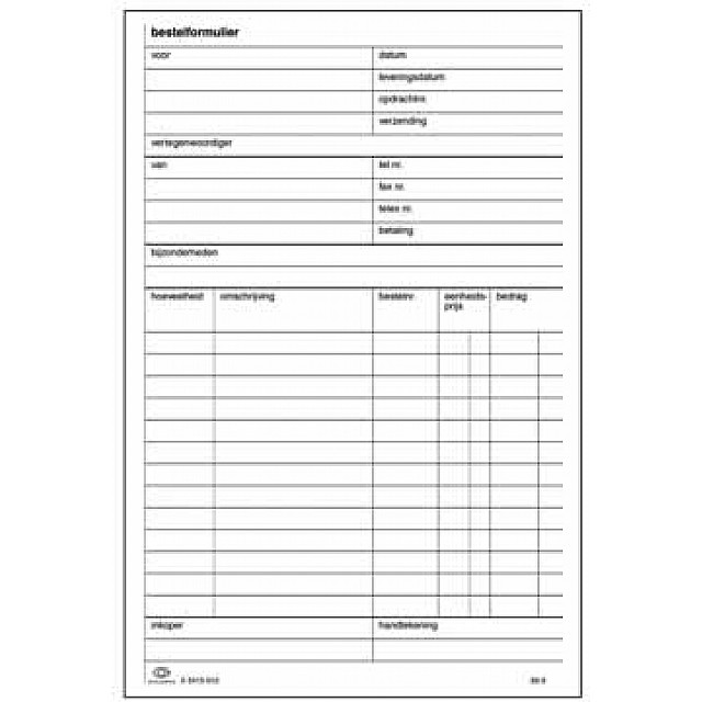 BESTELFORMULIER 210X148MM