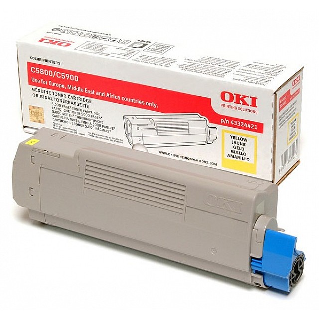 OKI C5800, C5900, C5550MFP tonercartridge geel standard capa