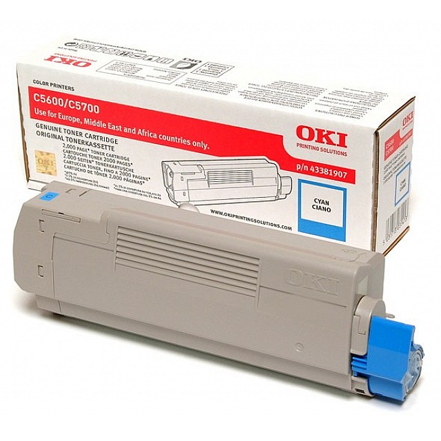OKI C5600, C5700 tonercartridge cyaan standard capacity 2.00