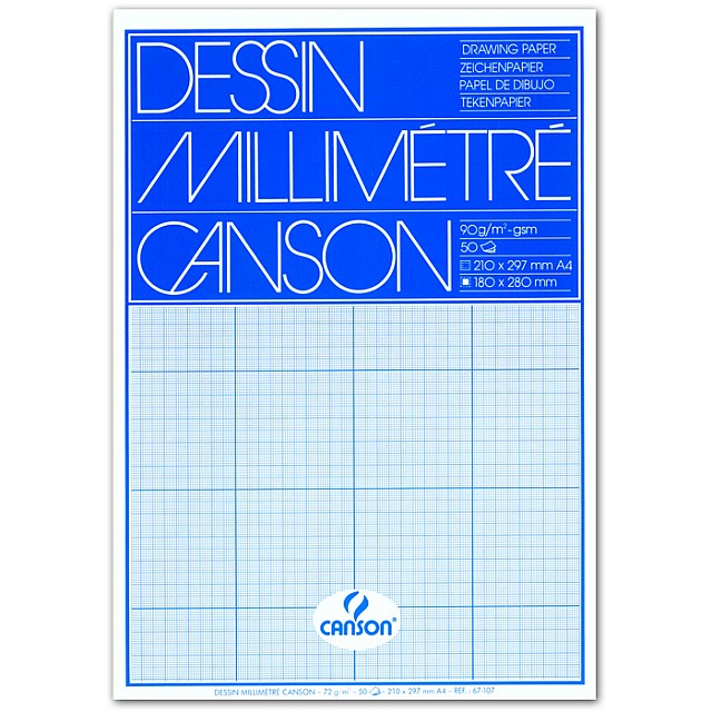 CANSON MILLIMETERPAPIER A4 BLAUW 50vel