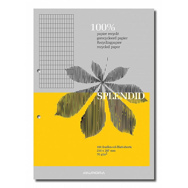 SPLENDID KURSUSBLOK RECYCLED A4 COMMERCIEEL+MARGE