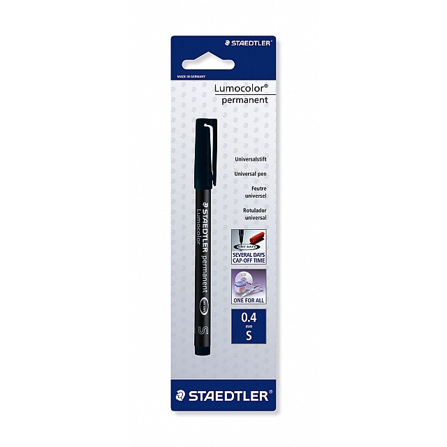 STAEDTLER LUMO PERMANENT ZWART 0.4MM     BL