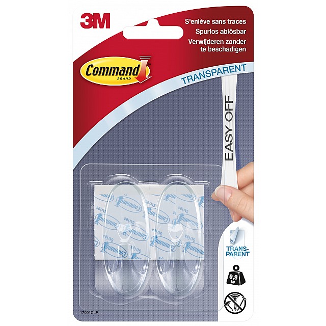 COM OVALE HAAK MEDIUM transparant