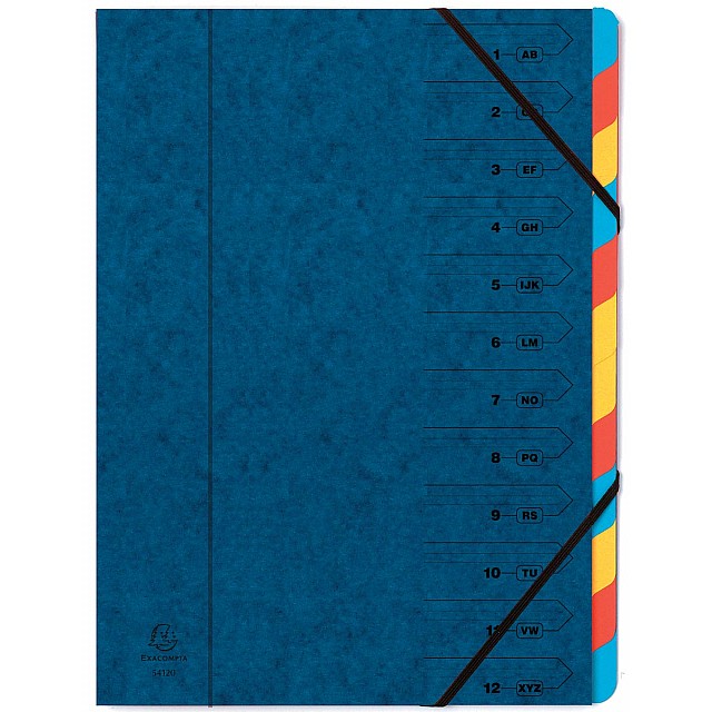 VOORORDNER 12 TABS BLAUW