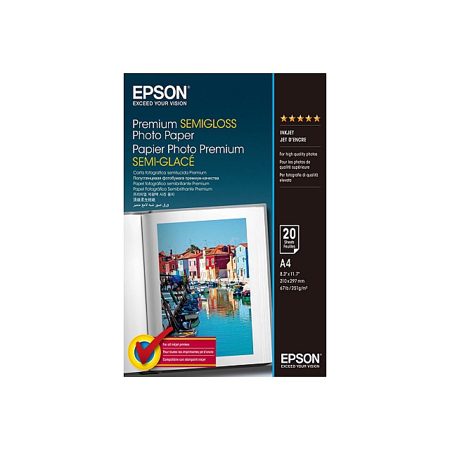 EPSON Premium semi gloss photo papier inktjet 251g/m2 A4 20