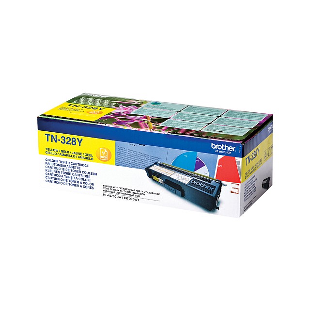 BROTHER TN-328 tonercartridge geel standard capacity 6.000 p