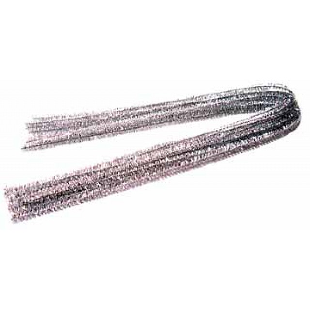 CHENILLE ZILVER 50CMX8MM PK10