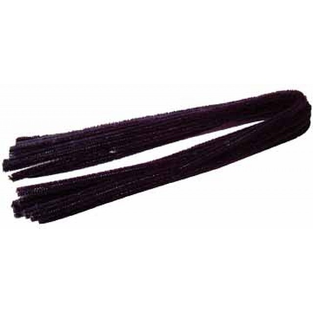 CHENILLE ZWART 50CMX8MM PK10