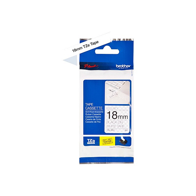 BROTHER P-Touch TZE-SE4 black on security white textile 18