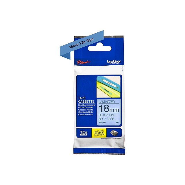 BROTHER P-Touch TZE-541 black on blue 18mm