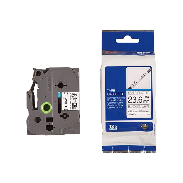 BROTHER HSe251 tape zwart op wit 23,6 mm