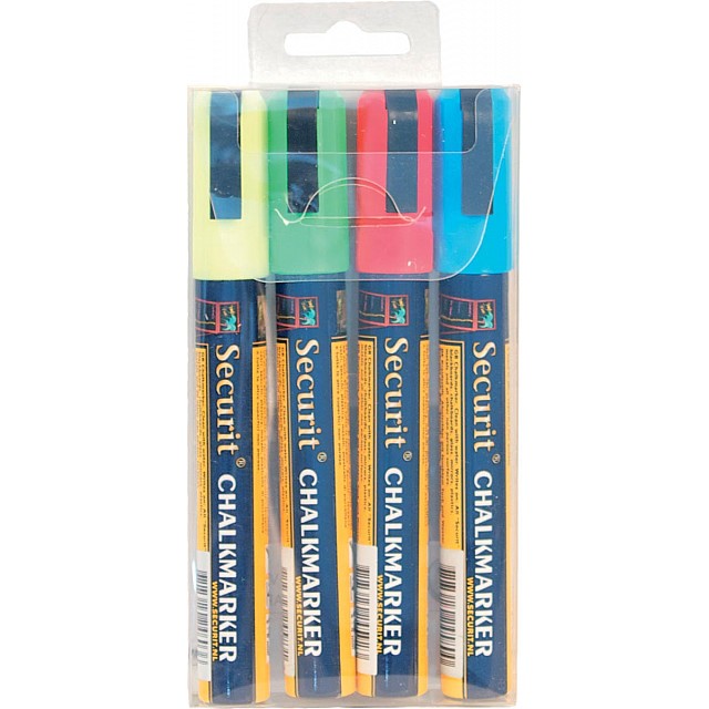 SECURIT KRIJTMARKER MED ASS 4X